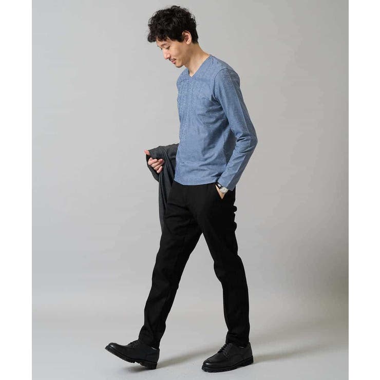 針抜きジャカードＶネックＴシャツ通勤 ビジネス ジャケット | a.v.v【MEN】 | 詳細画像11 