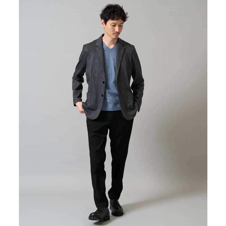針抜きジャカードＶネックＴシャツ通勤 ビジネス ジャケット | a.v.v【MEN】 | 詳細画像13 