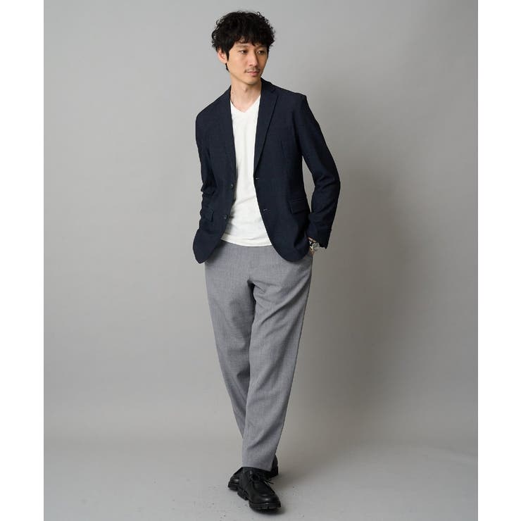 針抜きジャカードＶネックＴシャツ通勤 ビジネス ジャケット | a.v.v【MEN】 | 詳細画像2 