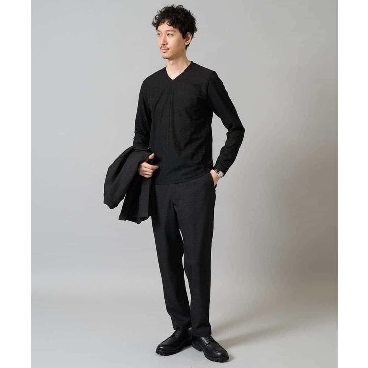針抜きジャカードＶネックＴシャツ通勤 ビジネス ジャケット | a.v.v【MEN】 | 詳細画像21 