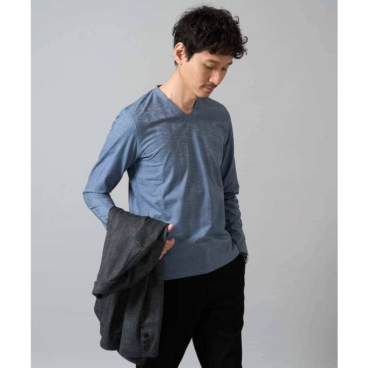 針抜きジャカードＶネックＴシャツ通勤 ビジネス ジャケット | a.v.v【MEN】 | 詳細画像27 