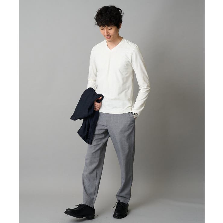 針抜きジャカードＶネックＴシャツ通勤 ビジネス ジャケット | a.v.v【MEN】 | 詳細画像4 