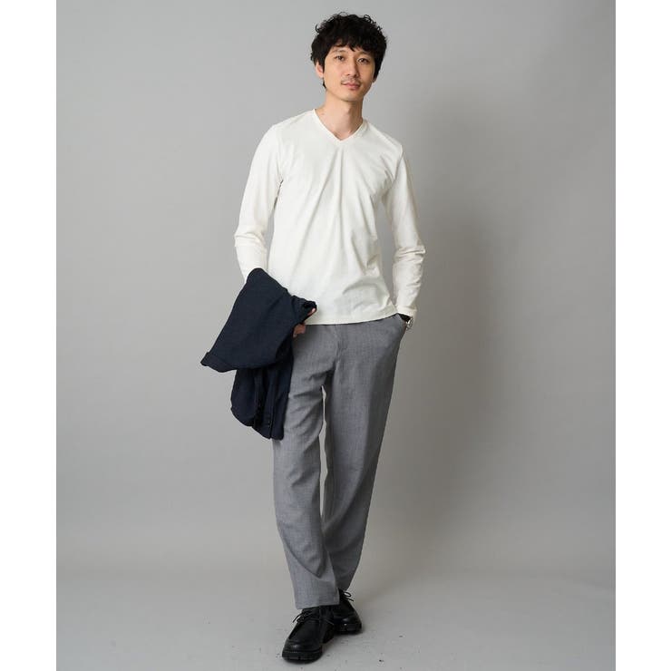 針抜きジャカードＶネックＴシャツ通勤 ビジネス ジャケット | a.v.v【MEN】 | 詳細画像5 