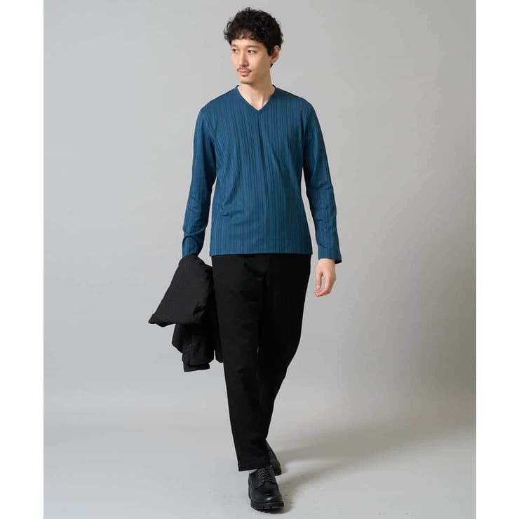 ストライプジャガードVネックTシャツ通勤 ビジネス ジャケット | a.v.v【MEN】 | 詳細画像14 