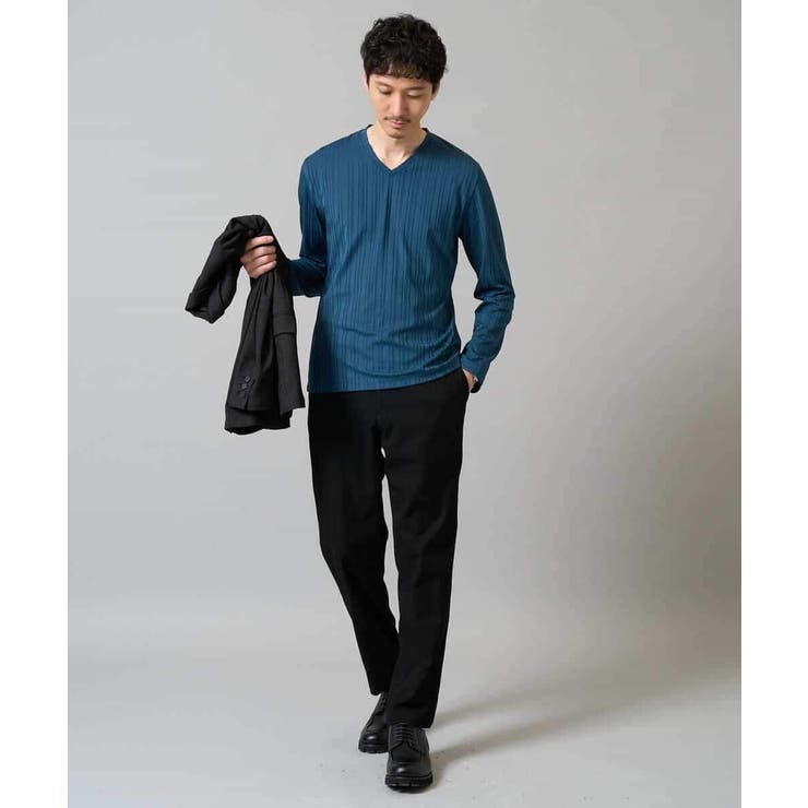 ストライプジャガードVネックTシャツ通勤 ビジネス ジャケット | a.v.v【MEN】 | 詳細画像16 