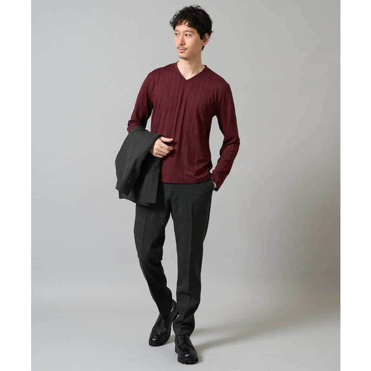 ストライプジャガードVネックTシャツ通勤 ビジネス ジャケット | a.v.v【MEN】 | 詳細画像17 