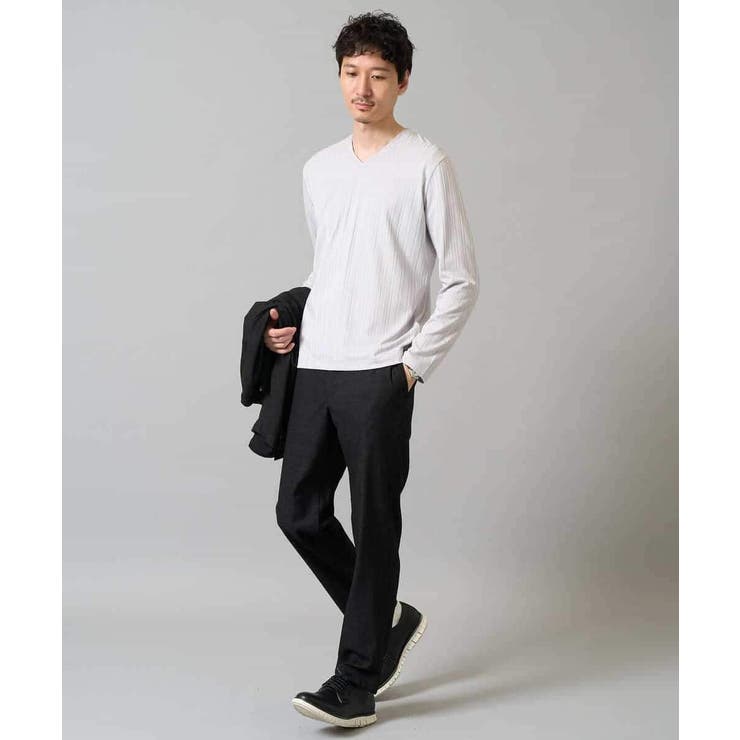 ストライプジャガードVネックTシャツ通勤 ビジネス ジャケット | a.v.v【MEN】 | 詳細画像23 