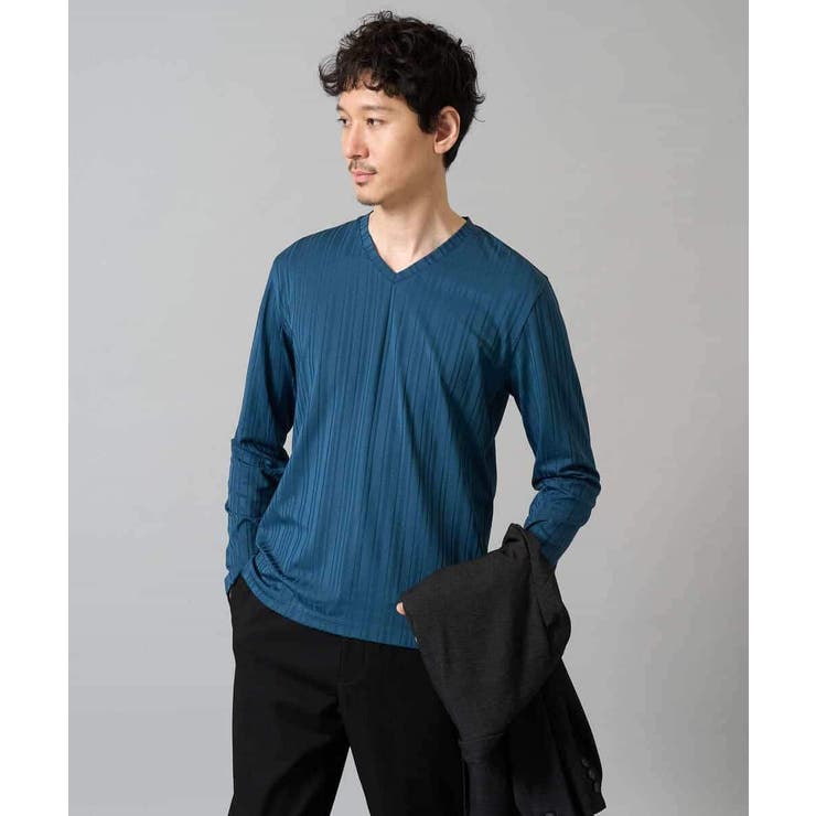 ストライプジャガードVネックTシャツ通勤 ビジネス ジャケット | a.v.v【MEN】 | 詳細画像25 