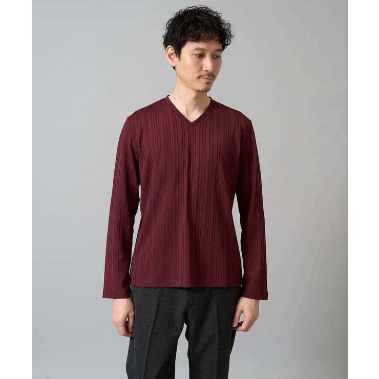 ストライプジャガードVネックTシャツ通勤 ビジネス ジャケット | a.v.v【MEN】 | 詳細画像5 