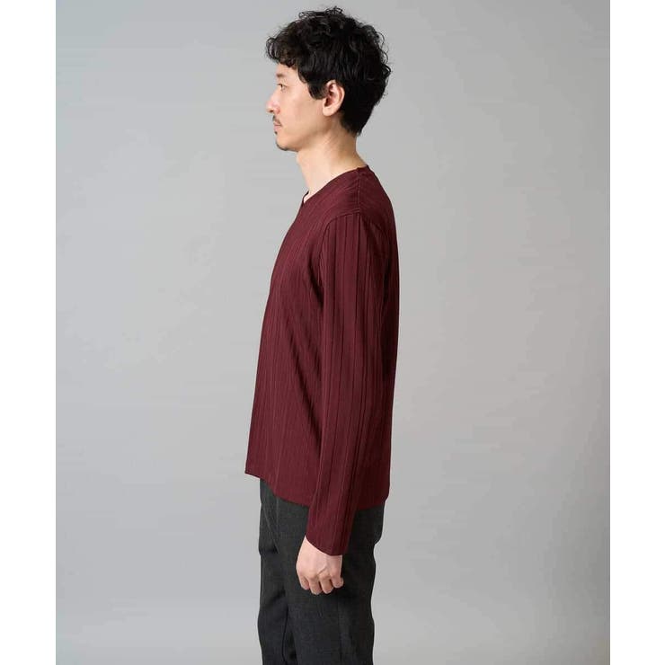 ストライプジャガードVネックTシャツ通勤 ビジネス ジャケット | a.v.v【MEN】 | 詳細画像6 