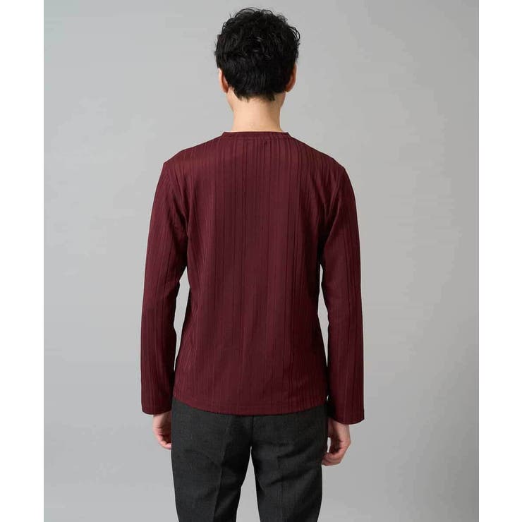 ストライプジャガードVネックTシャツ通勤 ビジネス ジャケット | a.v.v【MEN】 | 詳細画像7 