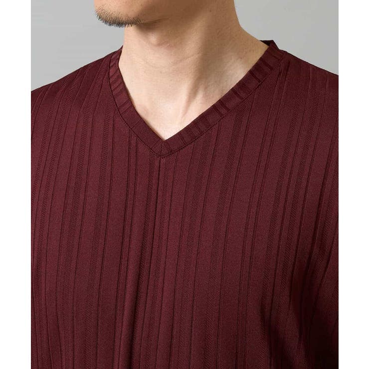 ストライプジャガードVネックTシャツ通勤 ビジネス ジャケット | a.v.v【MEN】 | 詳細画像8 