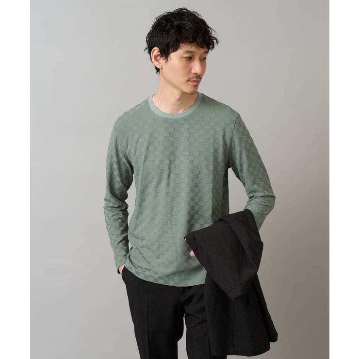 ブロックリンクスジャカードクルーネックＴシャツ通勤 ビジネス ジャケット | a.v.v【MEN】 | 詳細画像16 