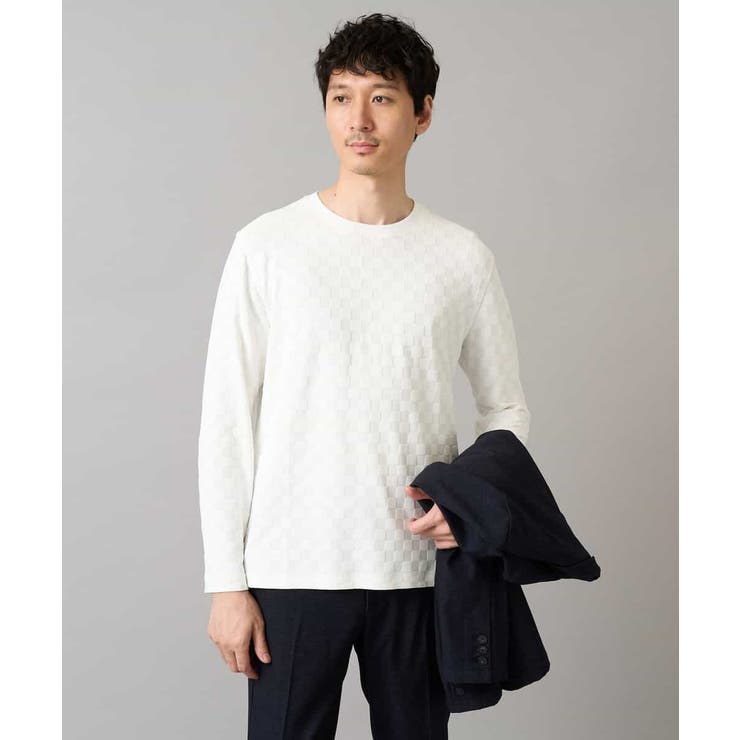 ブロックリンクスジャカードクルーネックＴシャツ通勤 ビジネス ジャケット | a.v.v【MEN】 | 詳細画像18 