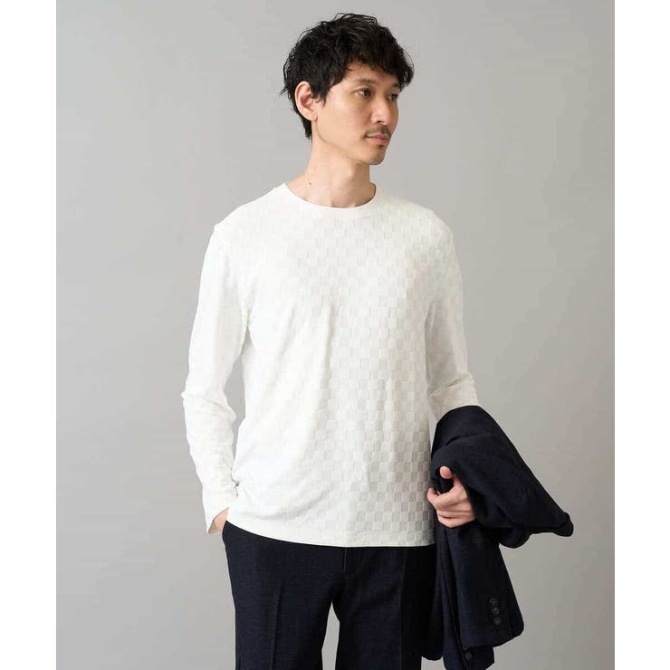 ブロックリンクスジャカードクルーネックＴシャツ通勤 ビジネス ジャケット | a.v.v【MEN】 | 詳細画像19 