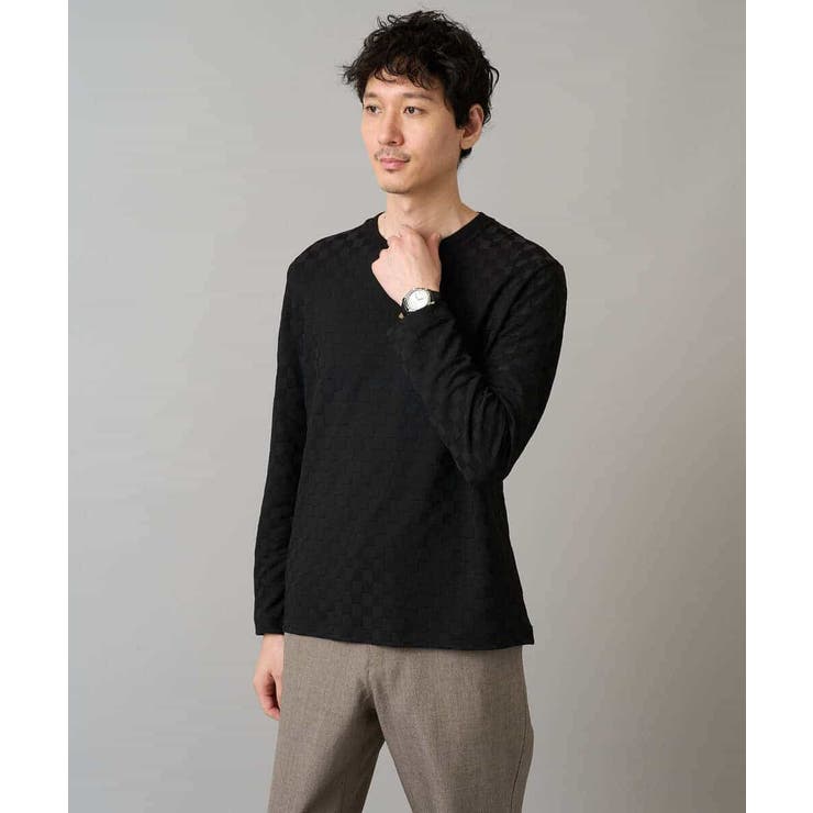 ブロックリンクスジャカードクルーネックＴシャツ通勤 ビジネス ジャケット | a.v.v【MEN】 | 詳細画像23 