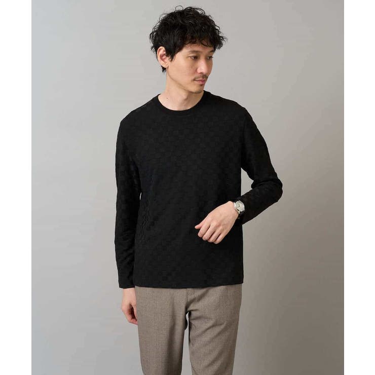 ブロックリンクスジャカードクルーネックＴシャツ通勤 ビジネス ジャケット | a.v.v【MEN】 | 詳細画像24 