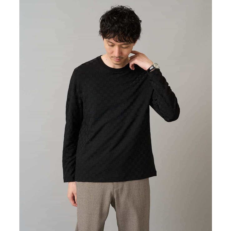 ブロックリンクスジャカードクルーネックＴシャツ通勤 ビジネス ジャケット | a.v.v【MEN】 | 詳細画像25 