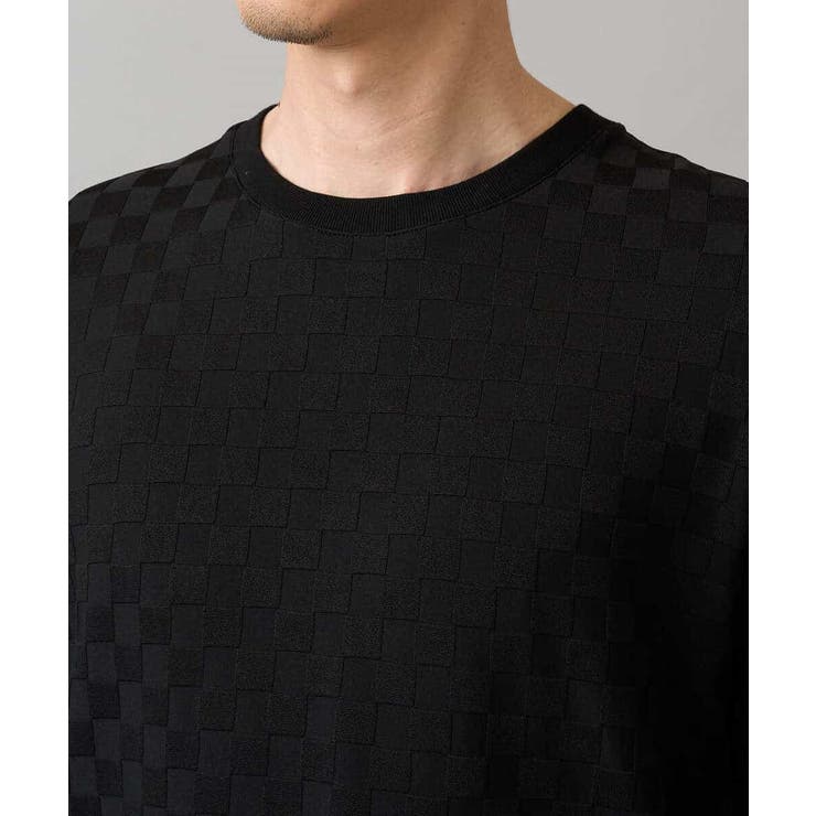 【ジャケット映えカットソー】ブロックリンクスジャカードクルーネックＴシャツ 通勤… | a.v.v【MEN】 | 詳細画像35 