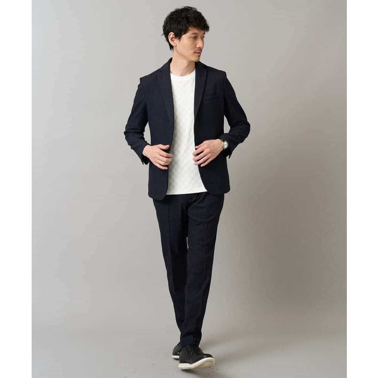 ブロックリンクスジャカードクルーネックＴシャツ通勤 ビジネス ジャケット | a.v.v【MEN】 | 詳細画像9 