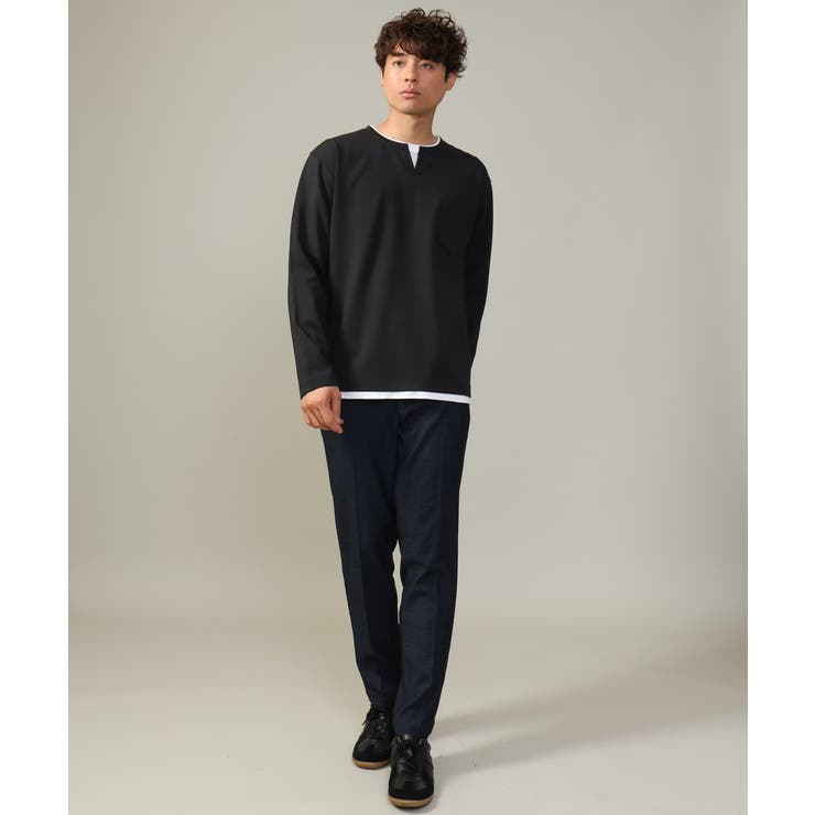 【きれいめで楽チン】キーネックフェイクレイヤードセミワイドカットソー | a.v.v【MEN】 | 詳細画像11 