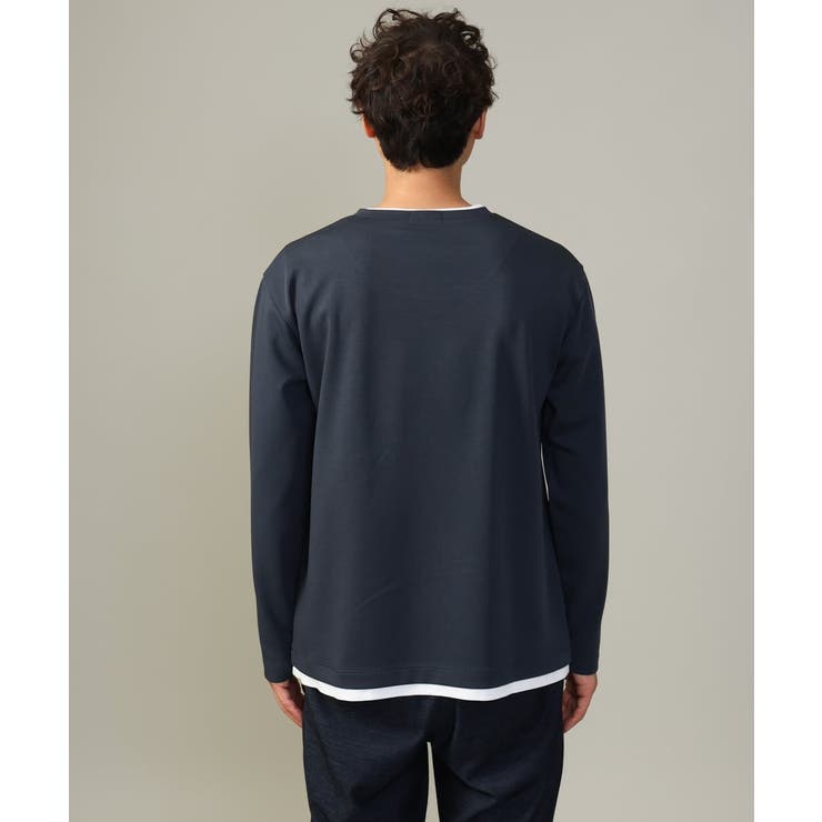 【きれいめで楽チン】キーネックフェイクレイヤードセミワイドカットソー | a.v.v【MEN】 | 詳細画像18 