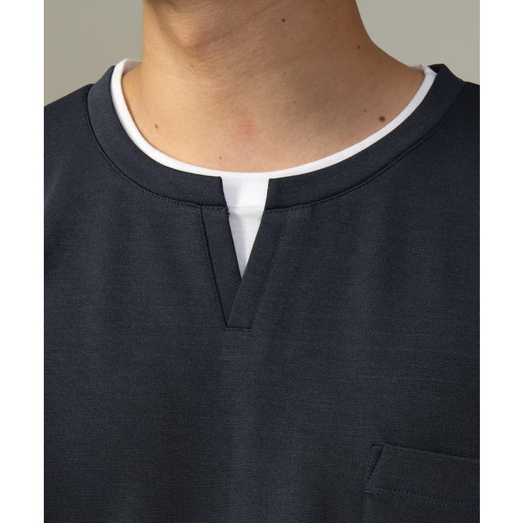 【きれいめで楽チン】キーネックフェイクレイヤードセミワイドカットソー | a.v.v【MEN】 | 詳細画像19 