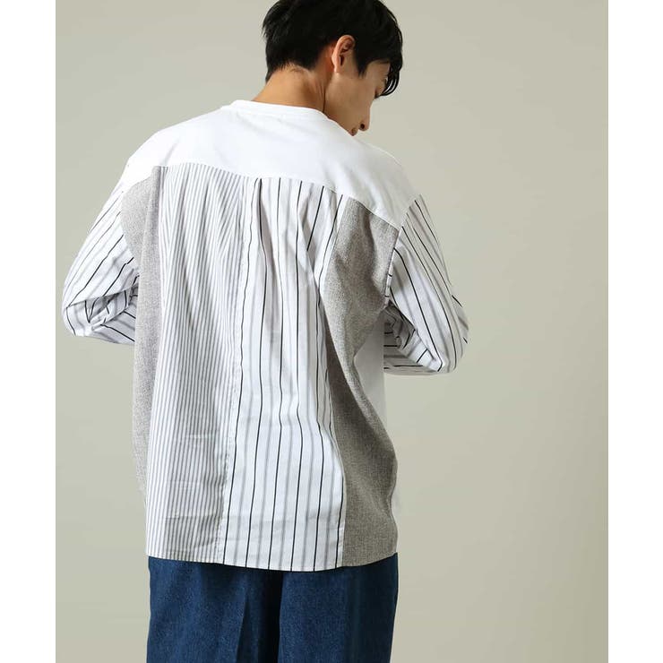 【主役TOPS】ハーフジップバックシャン切替カットソー(デザテクシリーズ） | a.v.v【MEN】 | 詳細画像1 