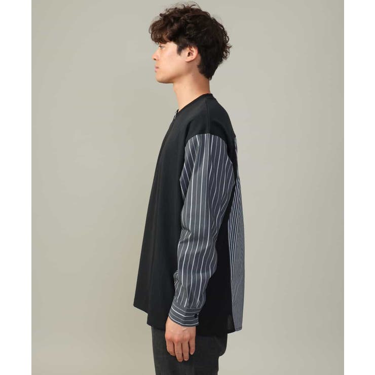 【主役TOPS】ハーフジップバックシャン切替カットソー(デザテクシリーズ） | a.v.v【MEN】 | 詳細画像10 