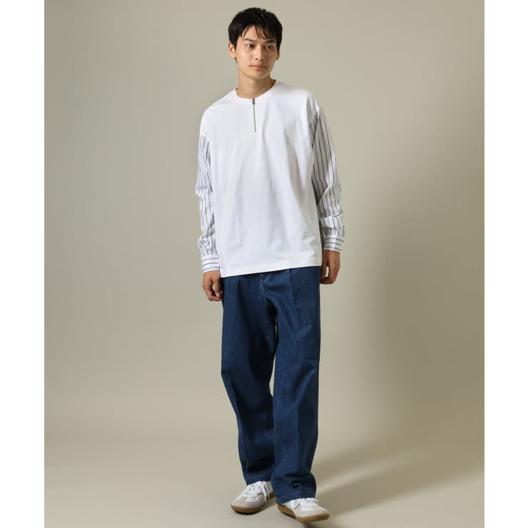 【主役TOPS】ハーフジップバックシャン切替カットソー(デザテクシリーズ） | a.v.v【MEN】 | 詳細画像2 