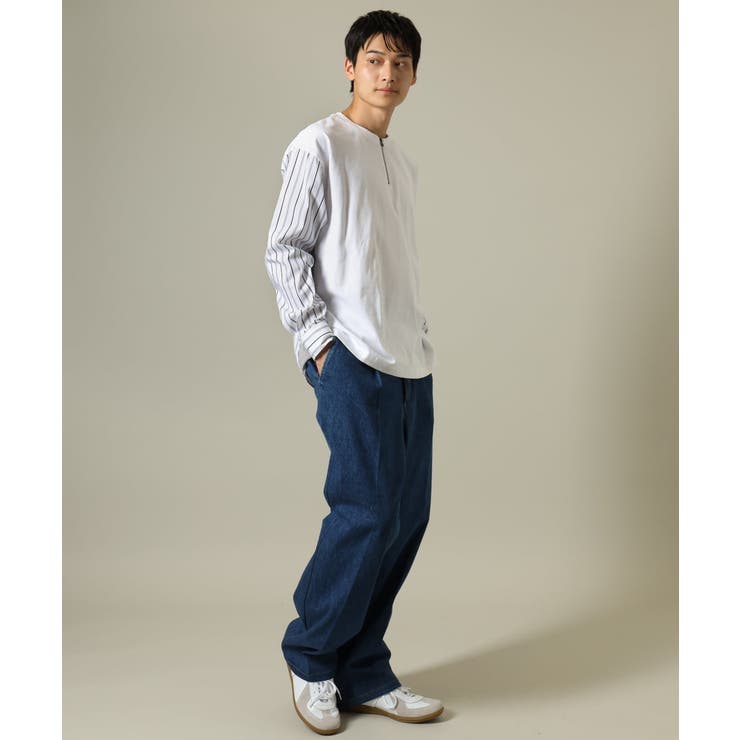 【主役TOPS】ハーフジップバックシャン切替カットソー(デザテクシリーズ） | a.v.v【MEN】 | 詳細画像3 