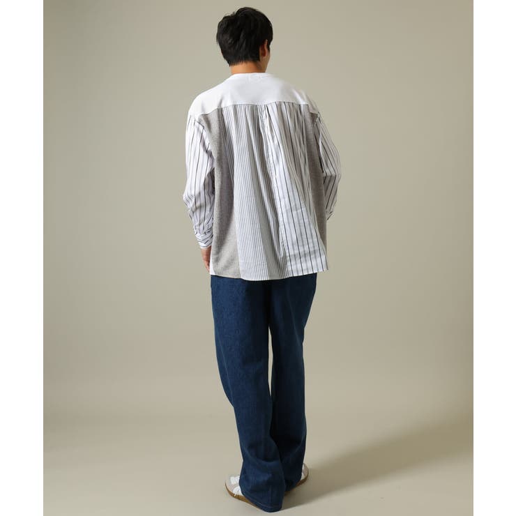 【主役TOPS】ハーフジップバックシャン切替カットソー(デザテクシリーズ） | a.v.v【MEN】 | 詳細画像4 