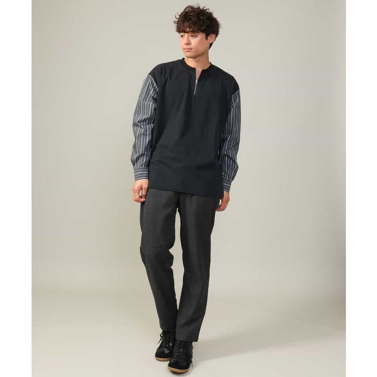 【主役TOPS】ハーフジップバックシャン切替カットソー(デザテクシリーズ） | a.v.v【MEN】 | 詳細画像5 