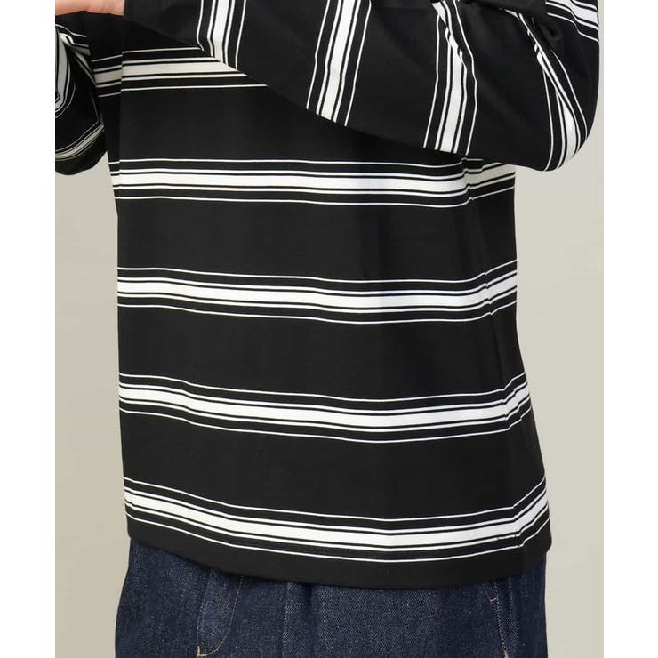 【着映えロンT】ランダムボーダーセミワイドシルエットロングTシャツ | a.v.v【MEN】 | 詳細画像11 