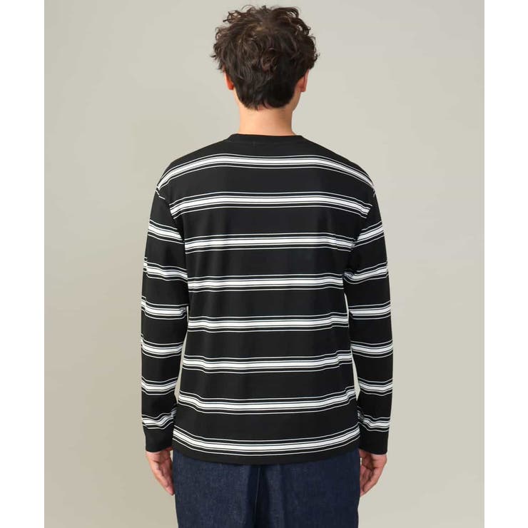 【着映えロンT】ランダムボーダーセミワイドシルエットロングTシャツ | a.v.v【MEN】 | 詳細画像8 