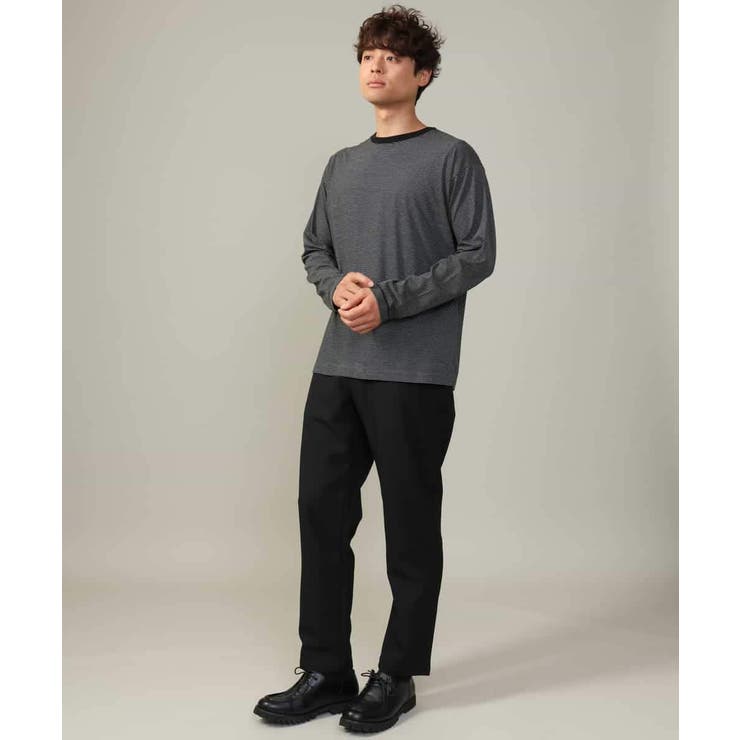 【万能インナー】細ボーダーセミワイドシルエットロングTシャツ | a.v.v【MEN】 | 詳細画像13 