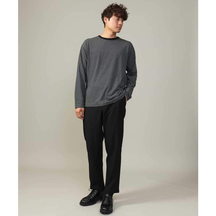 【万能インナー】細ボーダーセミワイドシルエットロングTシャツ | a.v.v【MEN】 | 詳細画像14 