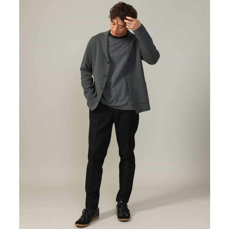 【万能インナー】細ボーダーセミワイドシルエットロングTシャツ | a.v.v【MEN】 | 詳細画像16 