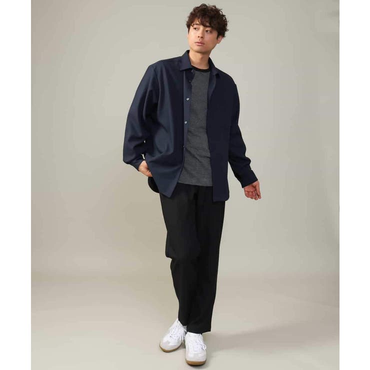 【万能インナー】細ボーダーセミワイドシルエットロングTシャツ | a.v.v【MEN】 | 詳細画像18 