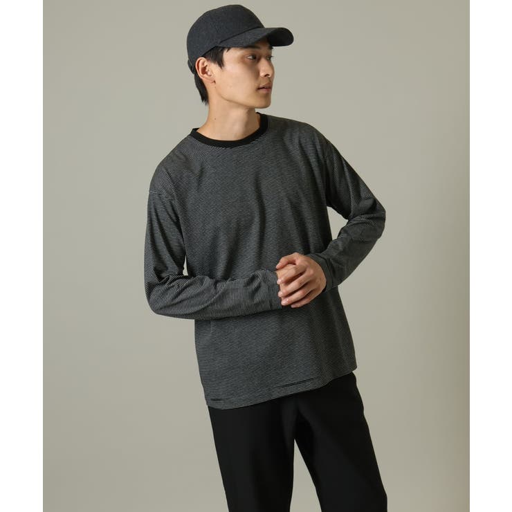 【万能インナー】細ボーダーセミワイドシルエットロングTシャツ | a.v.v【MEN】 | 詳細画像24 