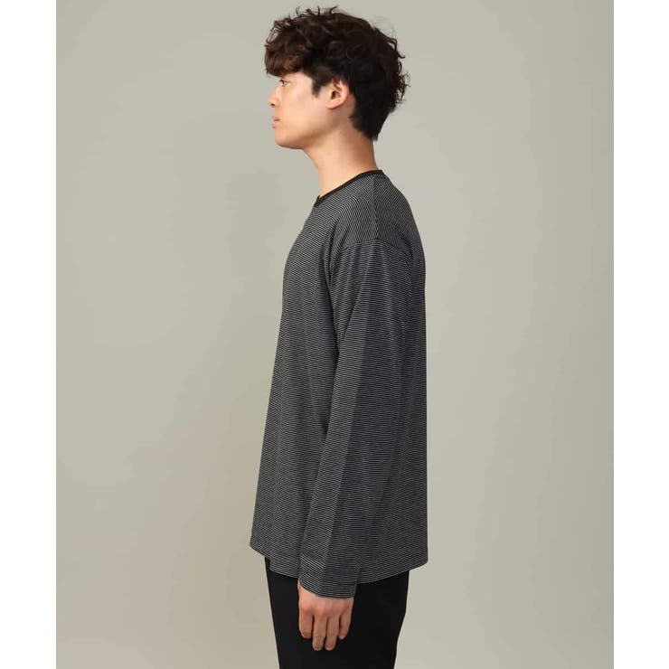 【万能インナー】細ボーダーセミワイドシルエットロングTシャツ | a.v.v【MEN】 | 詳細画像30 
