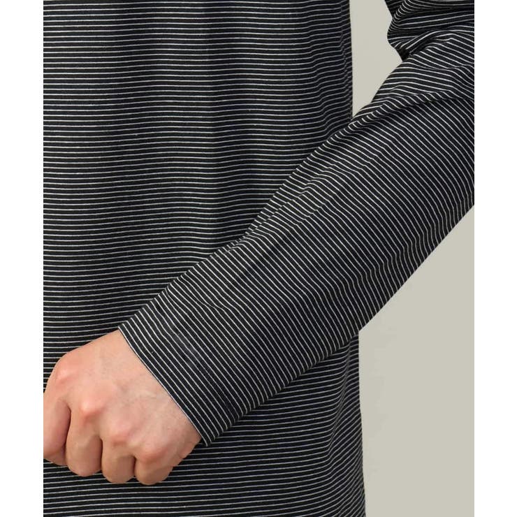 【万能インナー】細ボーダーセミワイドシルエットロングTシャツ | a.v.v【MEN】 | 詳細画像33 