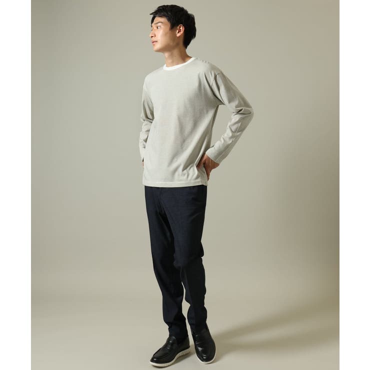【万能インナー】細ボーダーセミワイドシルエットロングTシャツ | a.v.v【MEN】 | 詳細画像6 