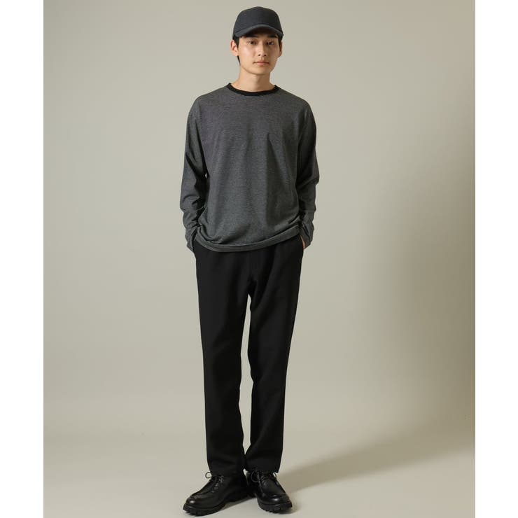 【万能インナー】細ボーダーセミワイドシルエットロングTシャツ | a.v.v【MEN】 | 詳細画像9 