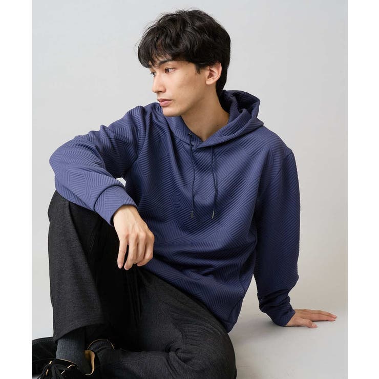 幾何ジャカードプルオーバーパーカー | a.v.v【MEN】 | 詳細画像1 