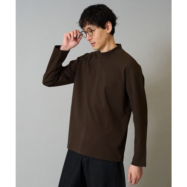 ブラウン | ポンチモックネックカットソー | a.v.v【MEN】