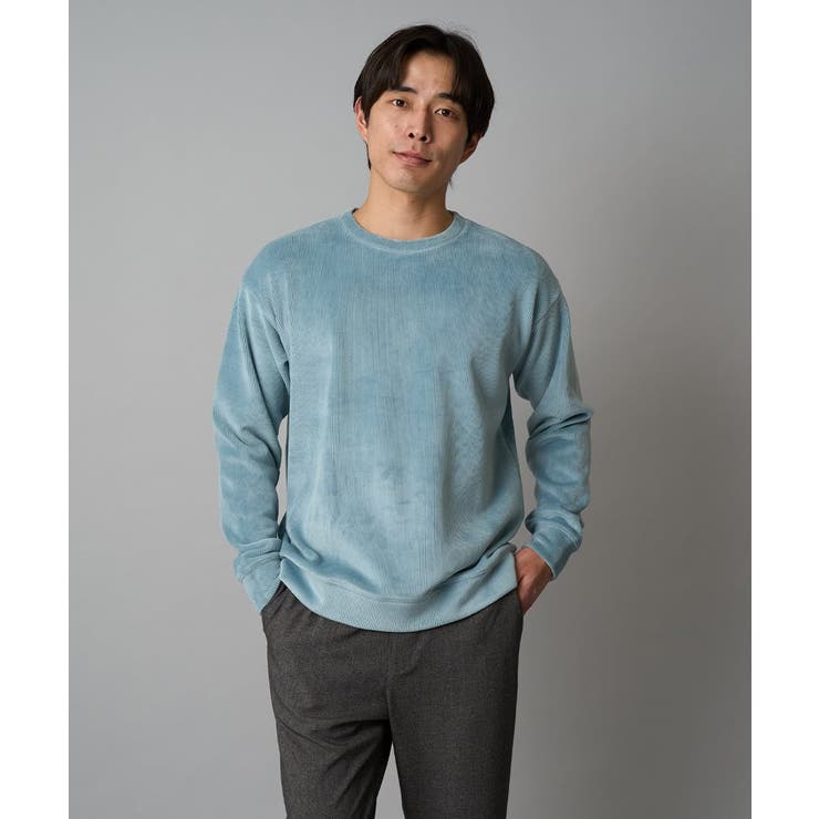 グリーン | 【洗濯機で洗える】カットコーデュロイプルオーバー | a.v.v【MEN】