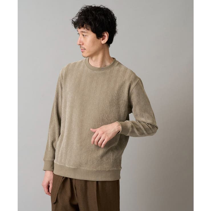 モカベージュ | ヘリンボーン起毛セミワイドシルエットプルオーバー | a.v.v【MEN】