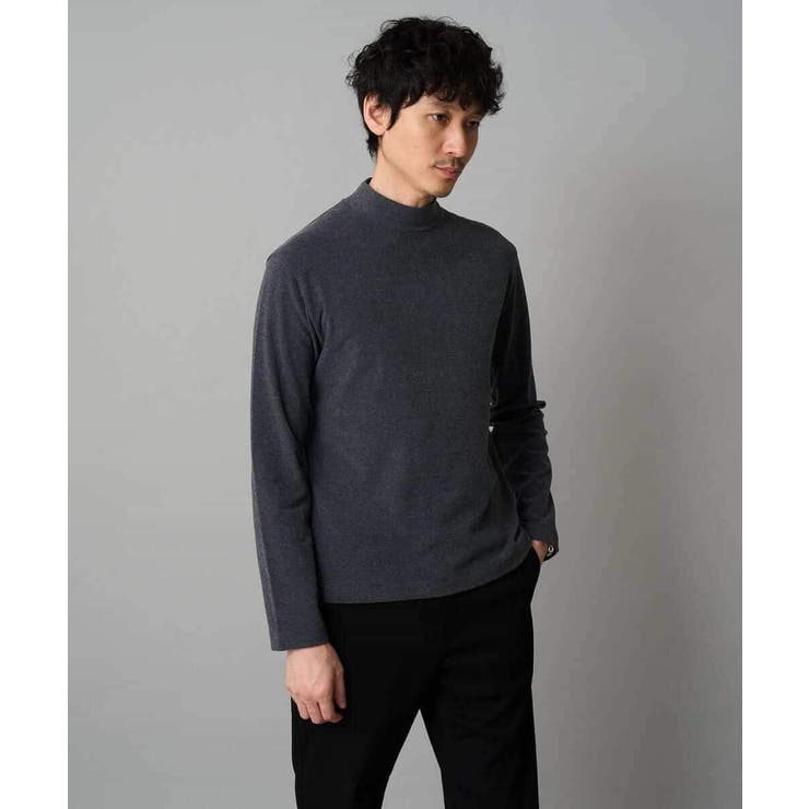 ダークグレー | カチオンストレッチモックネックスＴシャツ〈ON/OFF SERIES〉 | a.v.v【MEN】