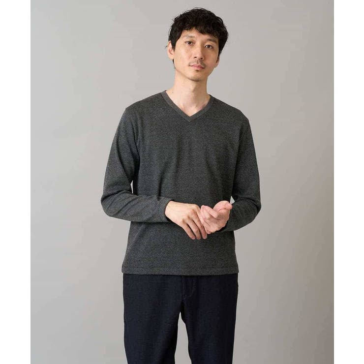 グレンチェックジャカードVネックTシャツ 通勤 ビジネス | a.v.v【MEN】 | 詳細画像20